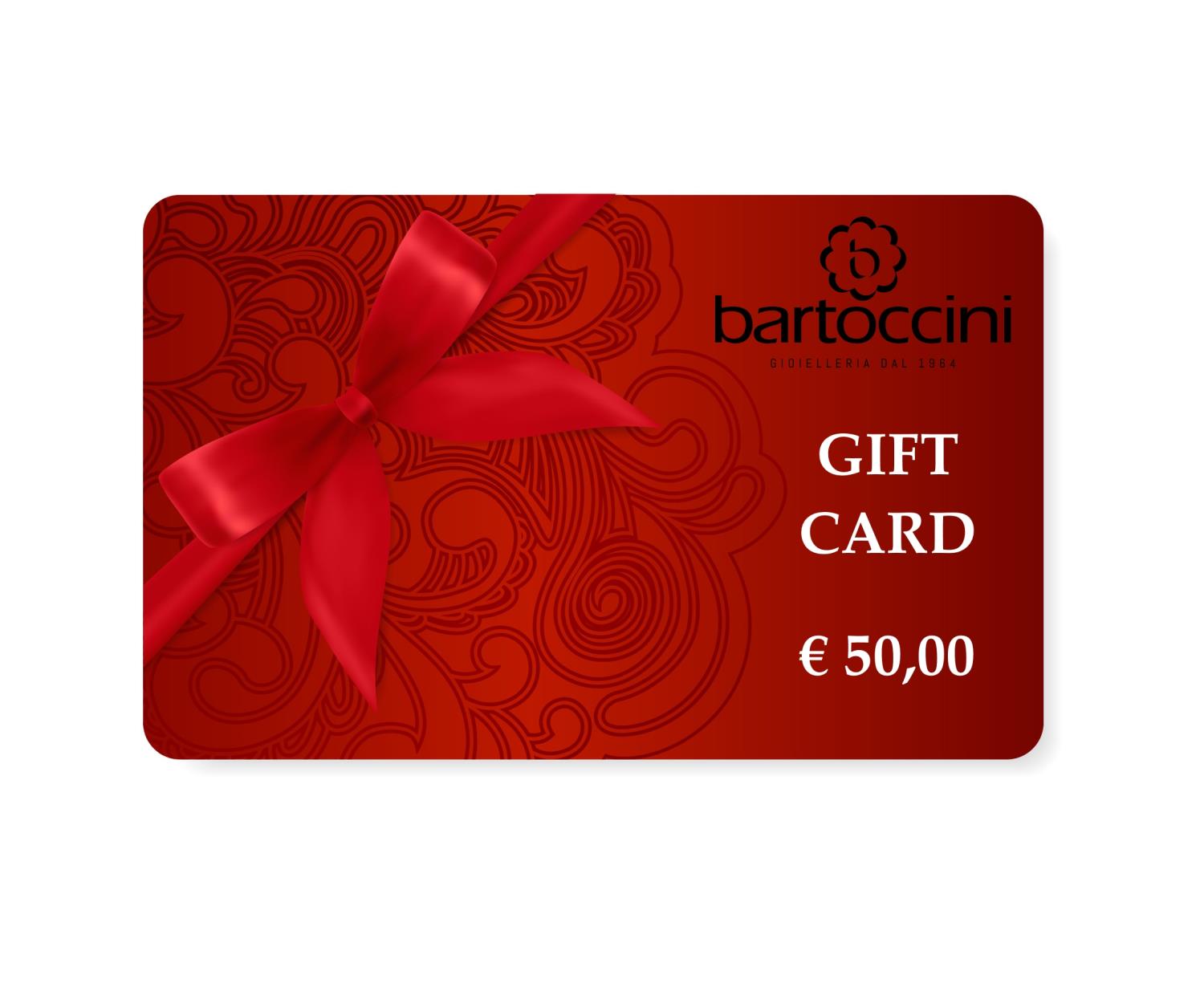 Gift Card, Carta Regalo con invio tramite e-mail del valore di € 50,00 - BARTOCCINI