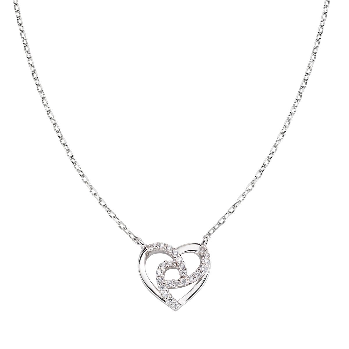 Collana "Cuore" in Argento con Zirconi - Amen Collection Ref. CLHHBBZ - AMEN