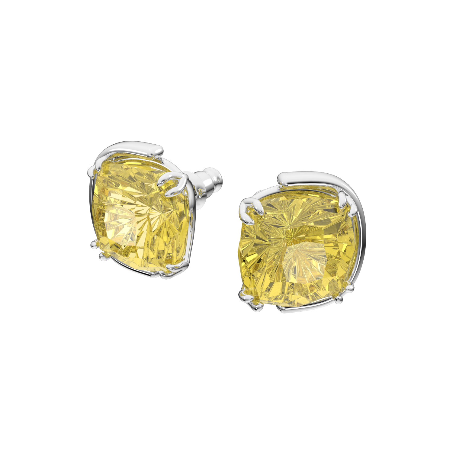 Swarovski - Orecchini a lobo Harmonia, Taglio Cushion, Gialli, Placcato rodio Ref. 5616511 - SWAROVSKI