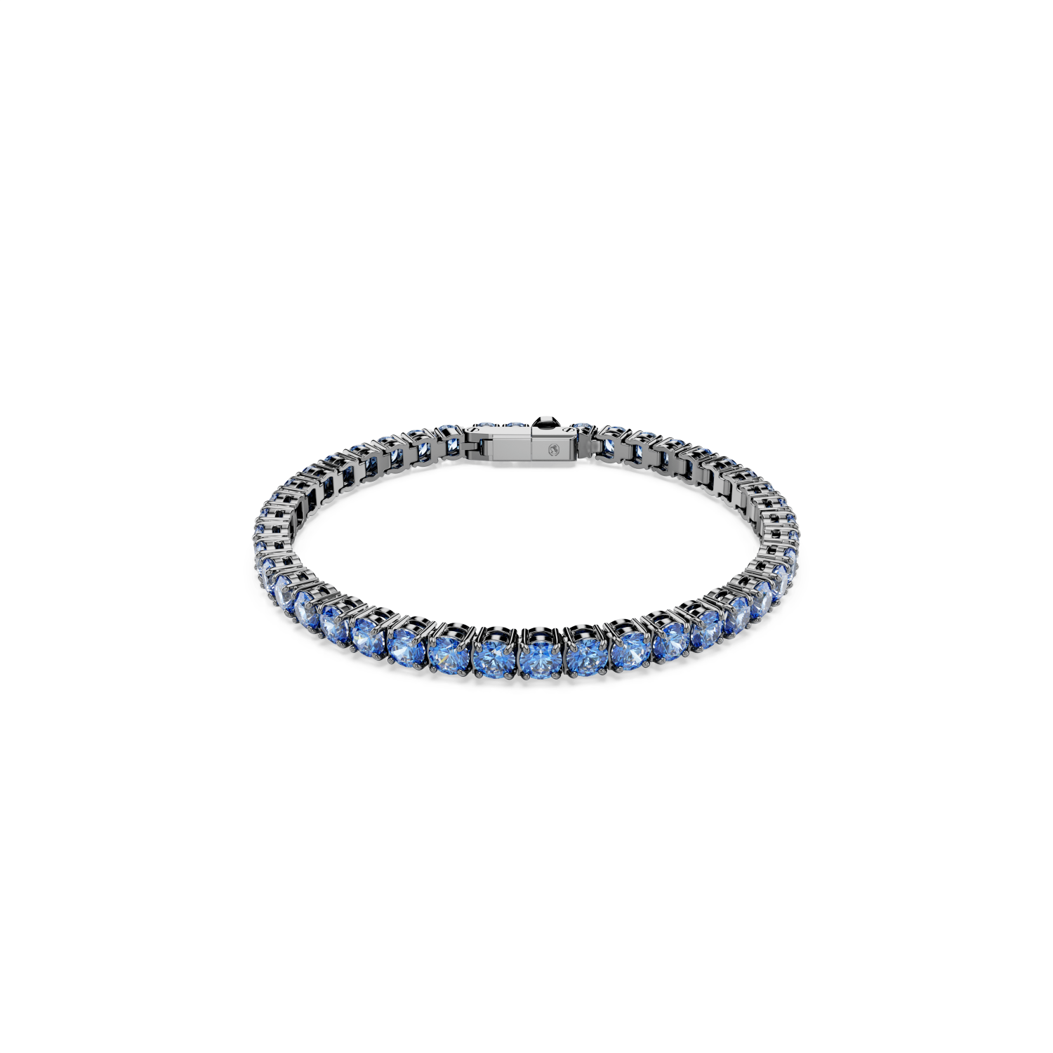 Swarovski - Bracciale Tennis Matrix, Taglio Round, Blu, Placcato rutenio Ref. 5743439 - SWAROVSKI