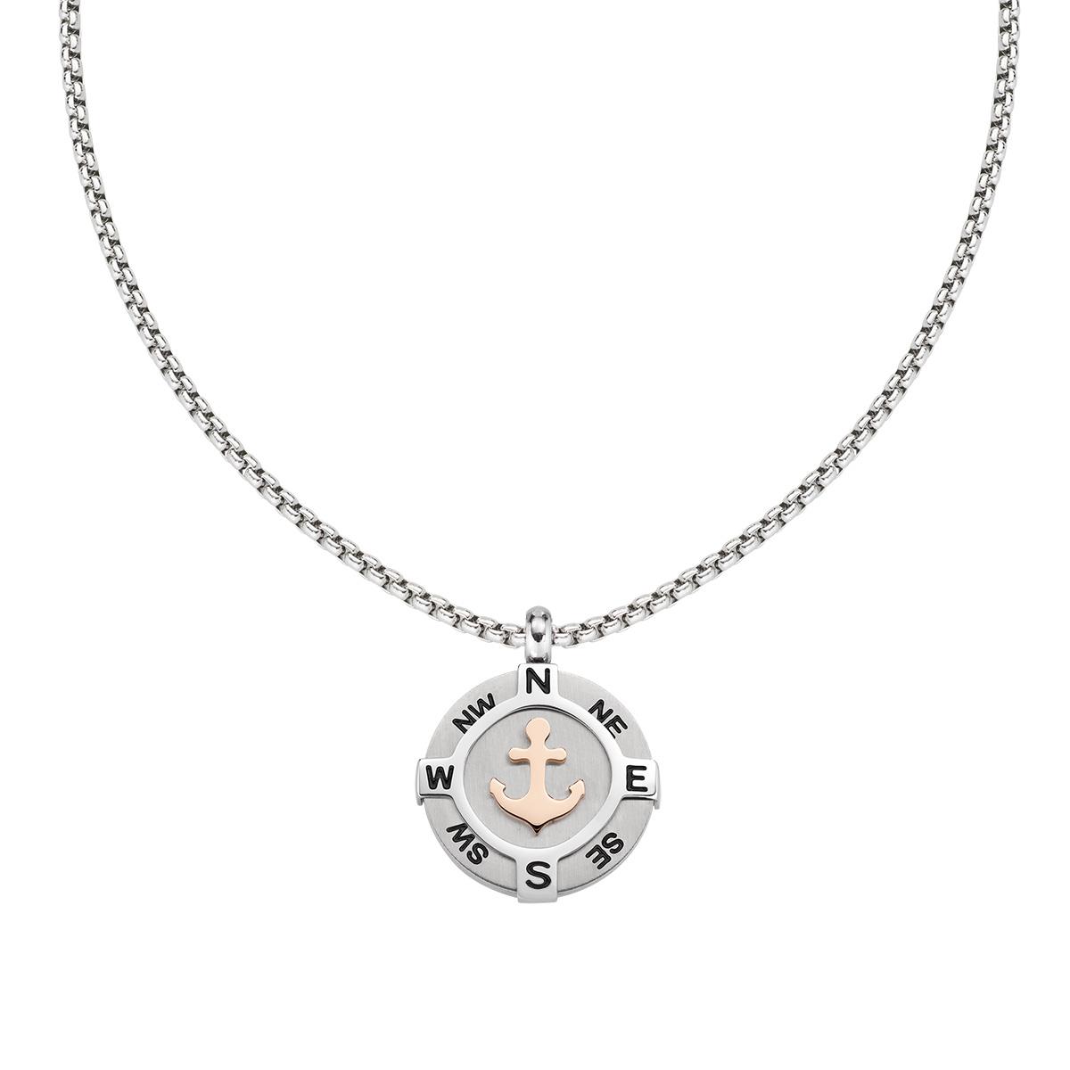 Collana Ancora Rosè in Acciaio - Amen Collection Ref. ACCL178-1 - AMEN