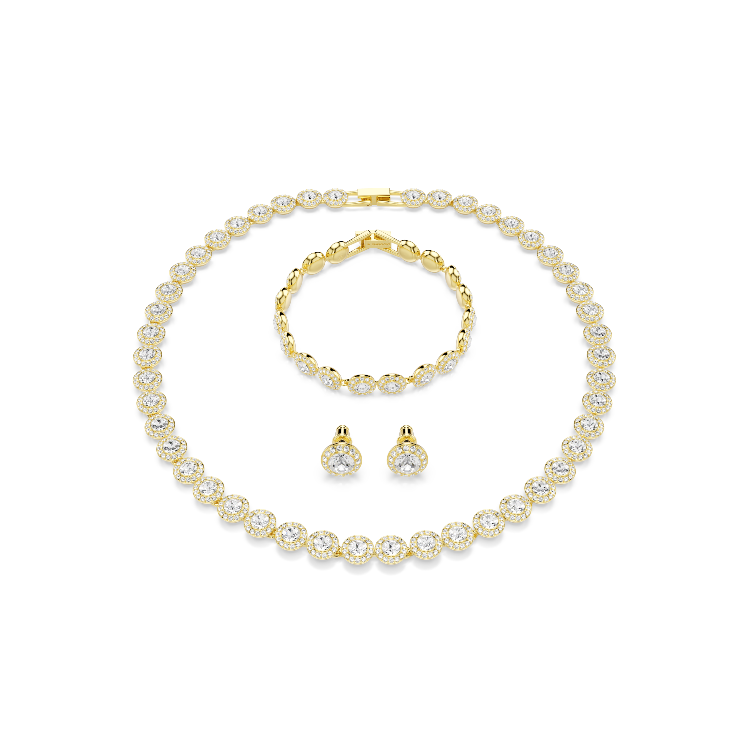 Swarovski - Set Una Angelic, Set (3), Taglio rotondo, Bianco, Placcato color oro Ref. 5750619 - SWAROVSKI