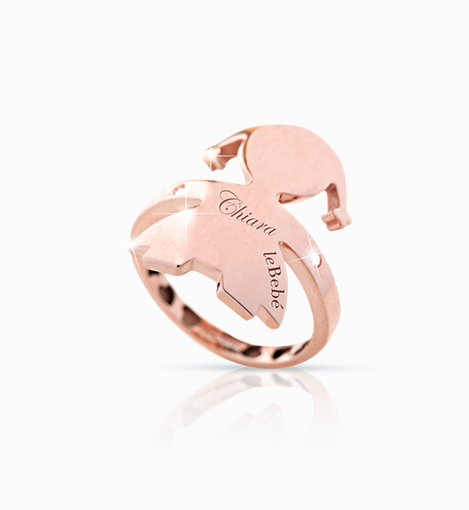 ANELLO LEBEBE - ANELLO A STELLA FEMMINUCCIA IN ORO ROSA 9 Kt ReF. LBB124-N - LEBEBÉ