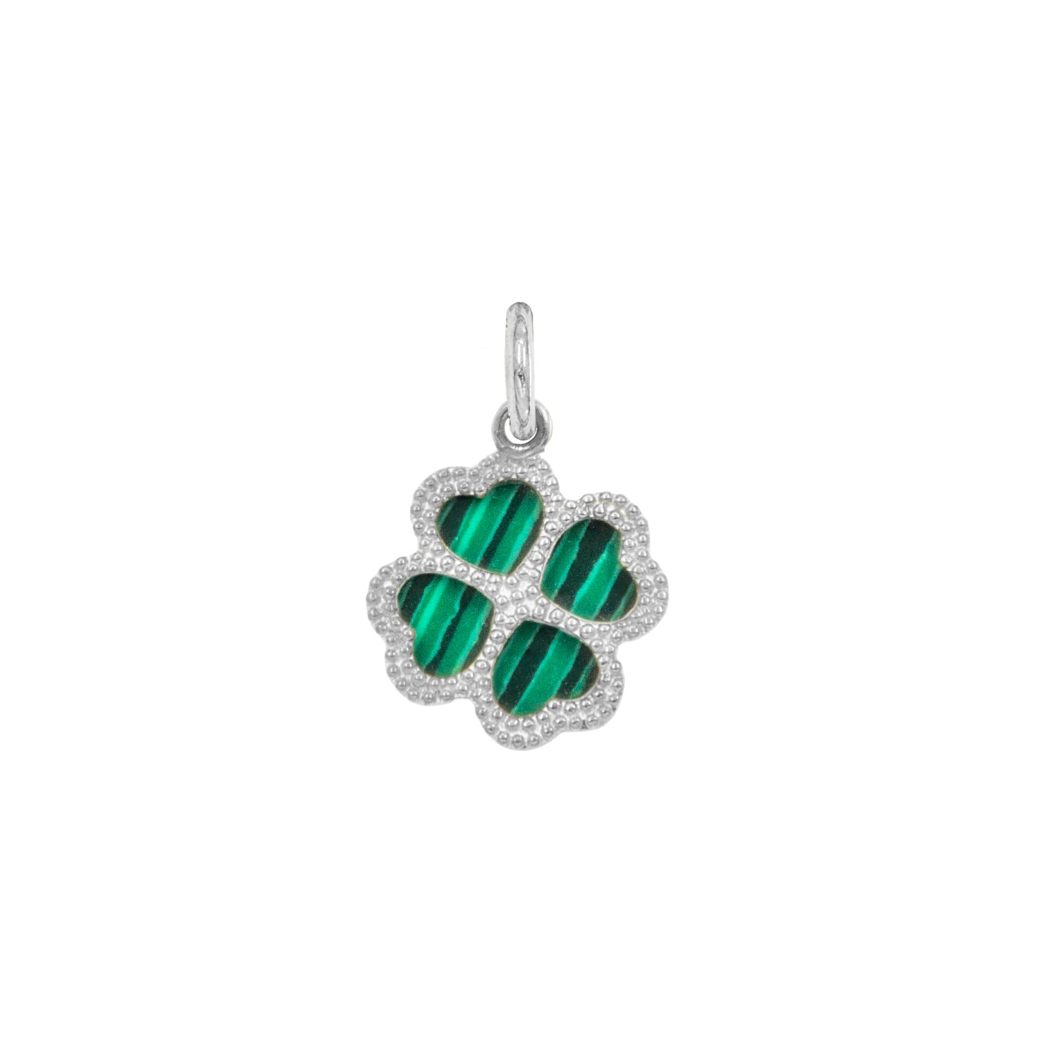 Charm Quadrifoglio in Oro 9 Kt e Malachite  Ref. A0426B9 - FACCO