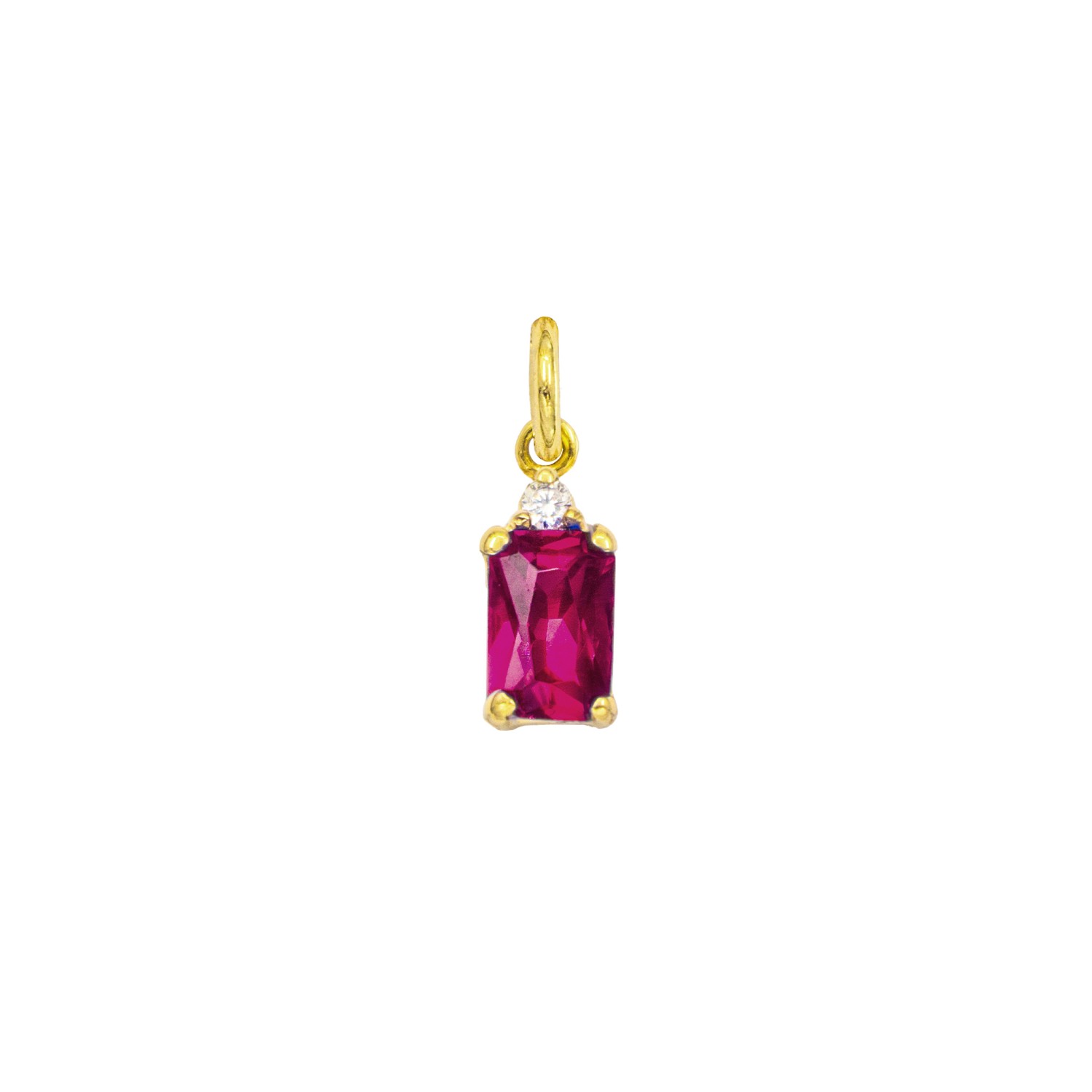 Charm Rubino in Oro 9 Kt e Zirconi  Ref. A0302G9 - FACCO