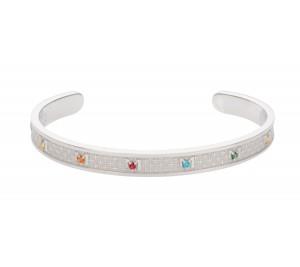 BRACCIALE DECEM TUUM - ARGENTO RODIATO CON TOPAZI COLORATI Ref. BRDE009TC0 - TUUM