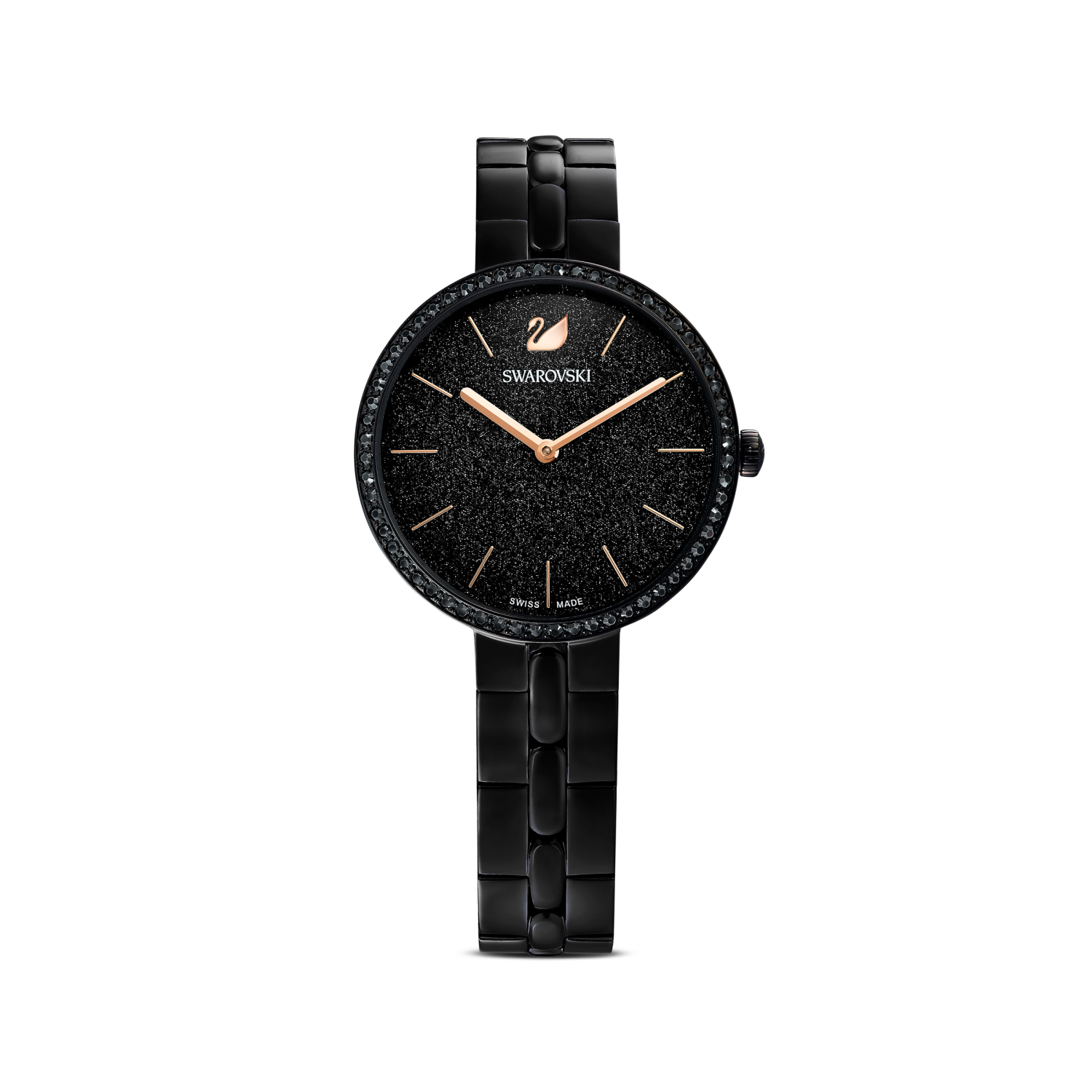 Swarovski - Orologio Cosmopolitan, Bracciale di metallo, Nero, Finitura nera Ref. 5547646 - SWAROVSKI