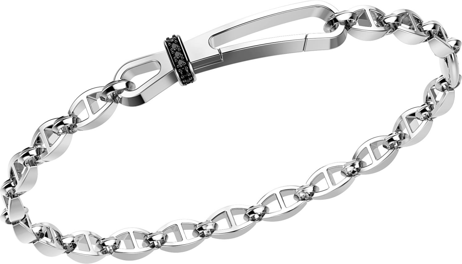 Bracciale Zancan da uomo in Argento e Spinelli Neri Ref. EXB592 - ZANCAN