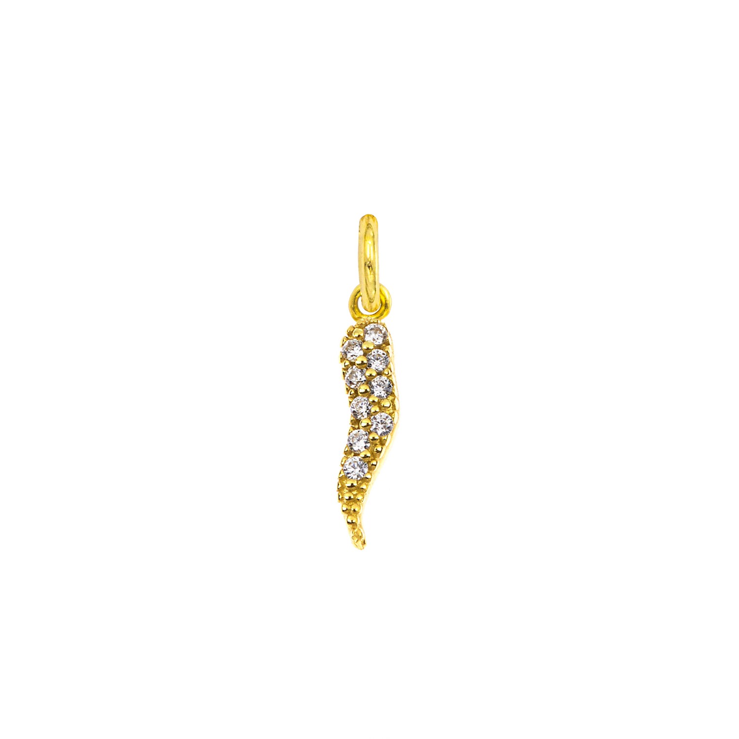 Charm Cornetto in Oro 9 Kt e Zirconi  Ref. A0121G9 - FACCO