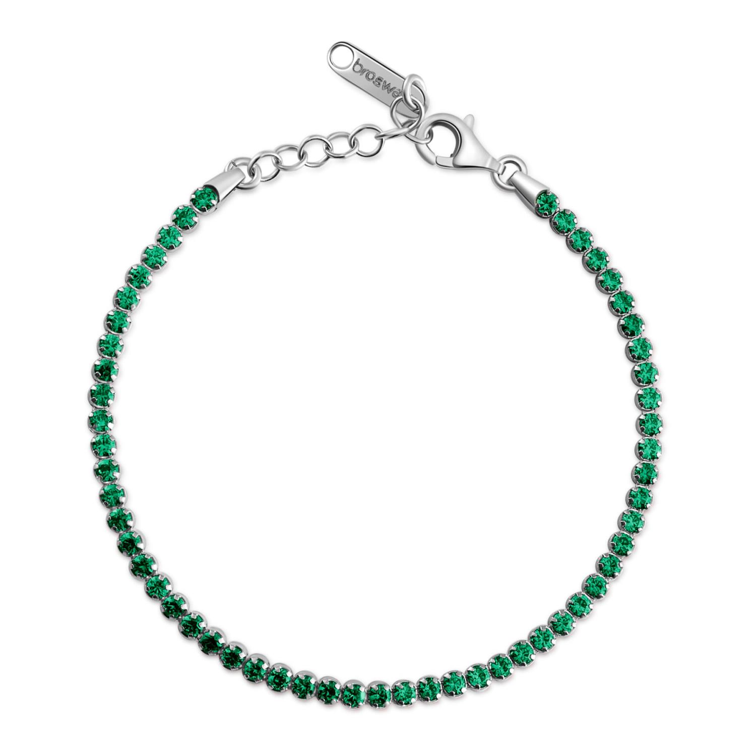 Brosway  - Bracciale tennis FANCY in argento 925/1000 rodiato e cubic zirconia color emerald Ref. FLG106 - BROSWAY