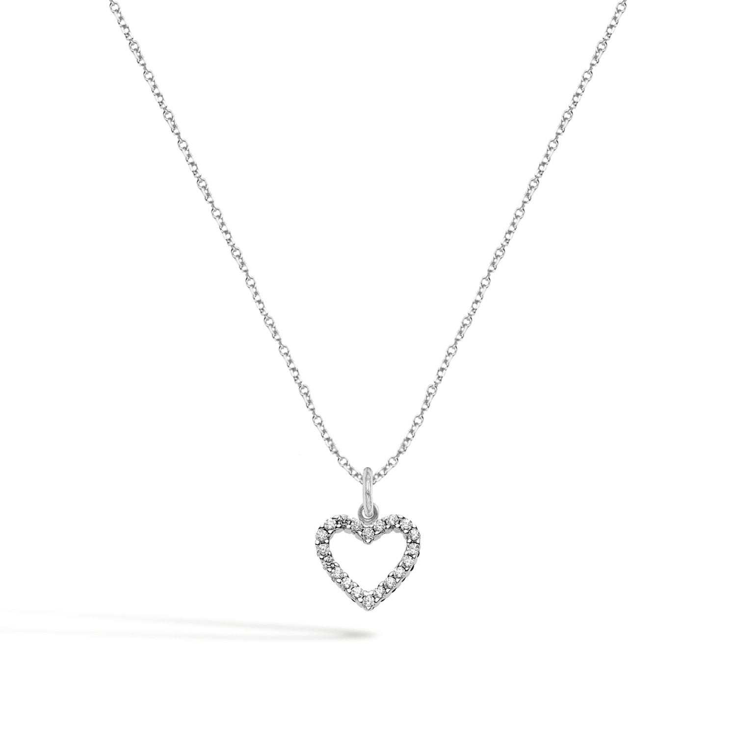 Collana Cuore in Oro 9 Kt e Zirconi  Ref. C0103B9 - FACCO