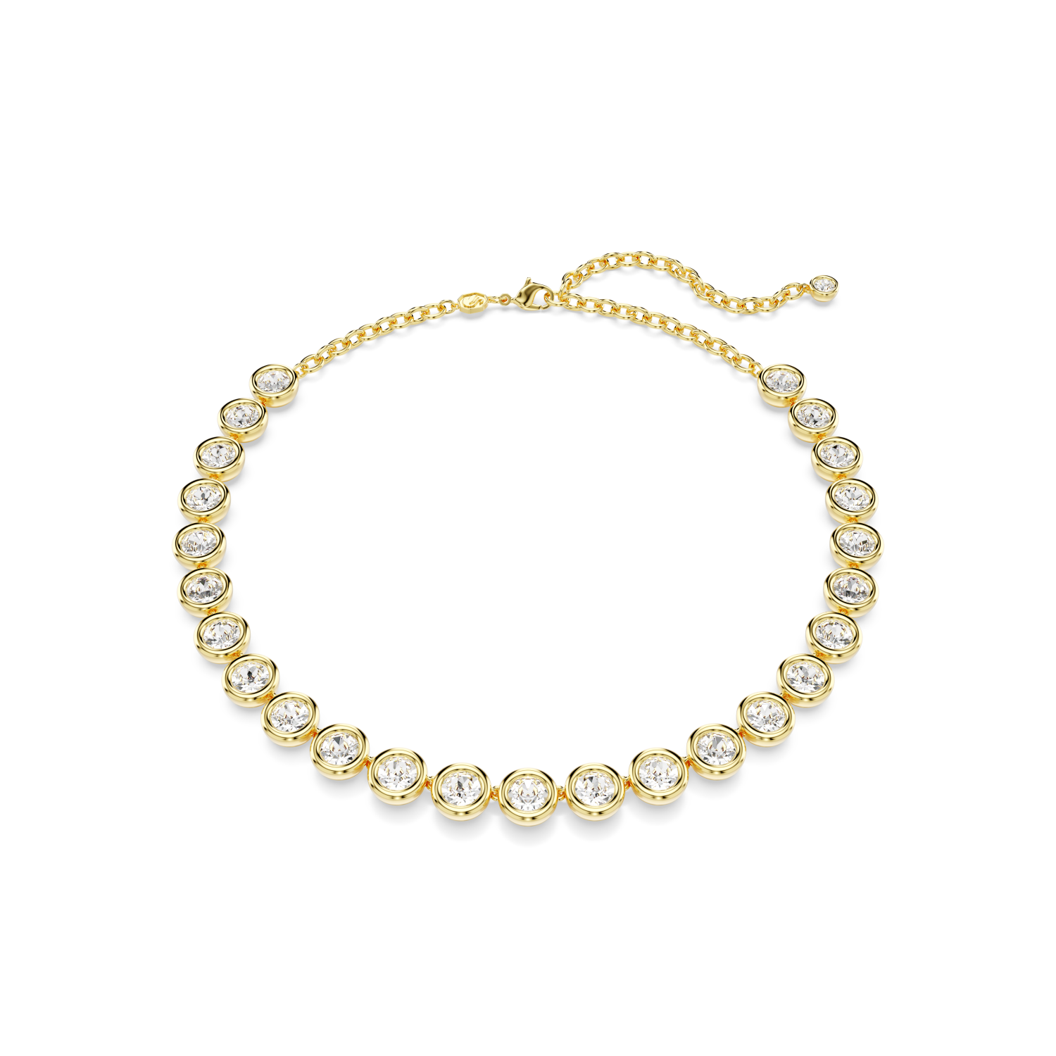 Swarovski - Collana Imber, Taglio tondo, Bianca, Placcato color oro Ref. 5682585 - SWAROVSKI