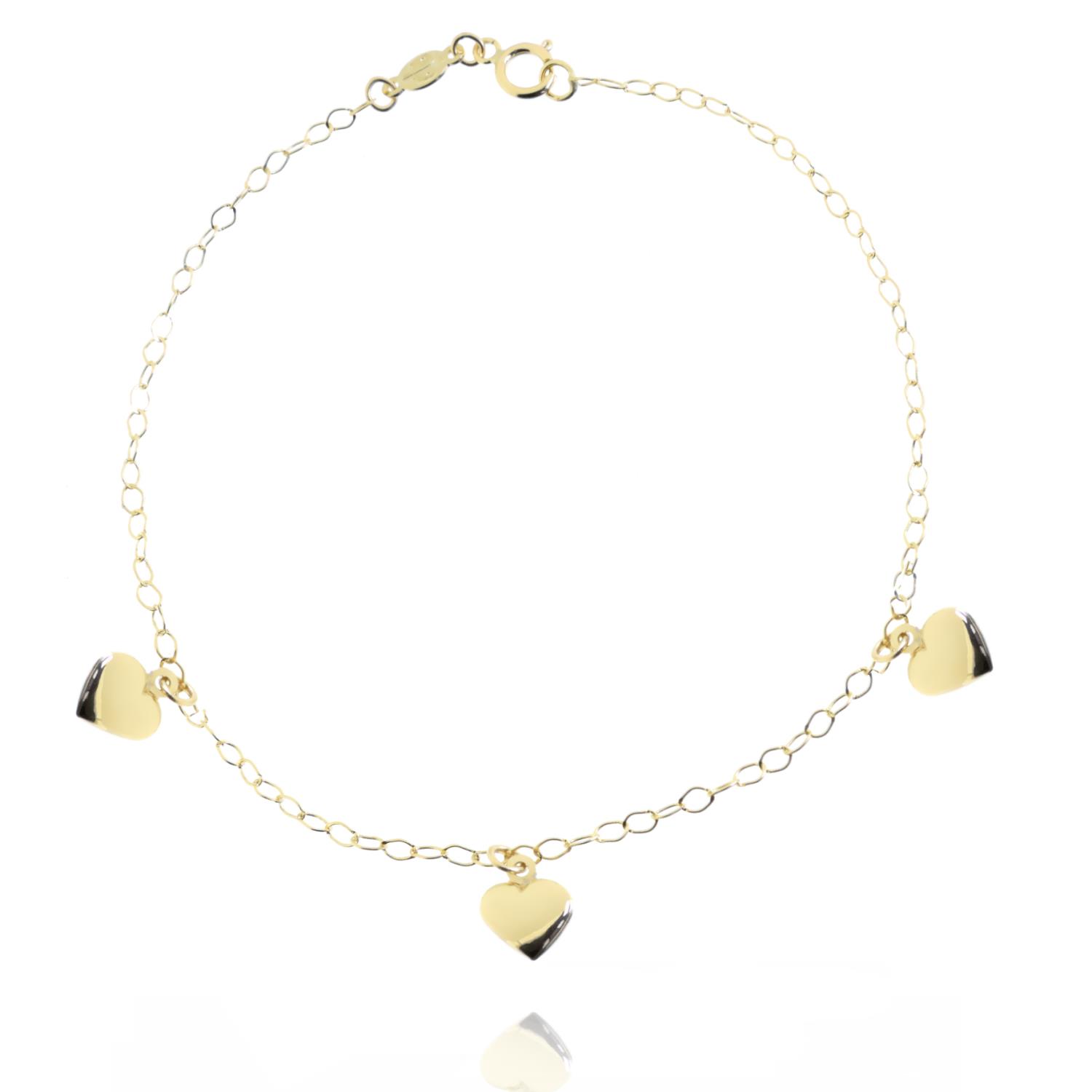 Bracciale in Oro Giallo con Ciondoli Cuore Ref. 765672 - FACCO