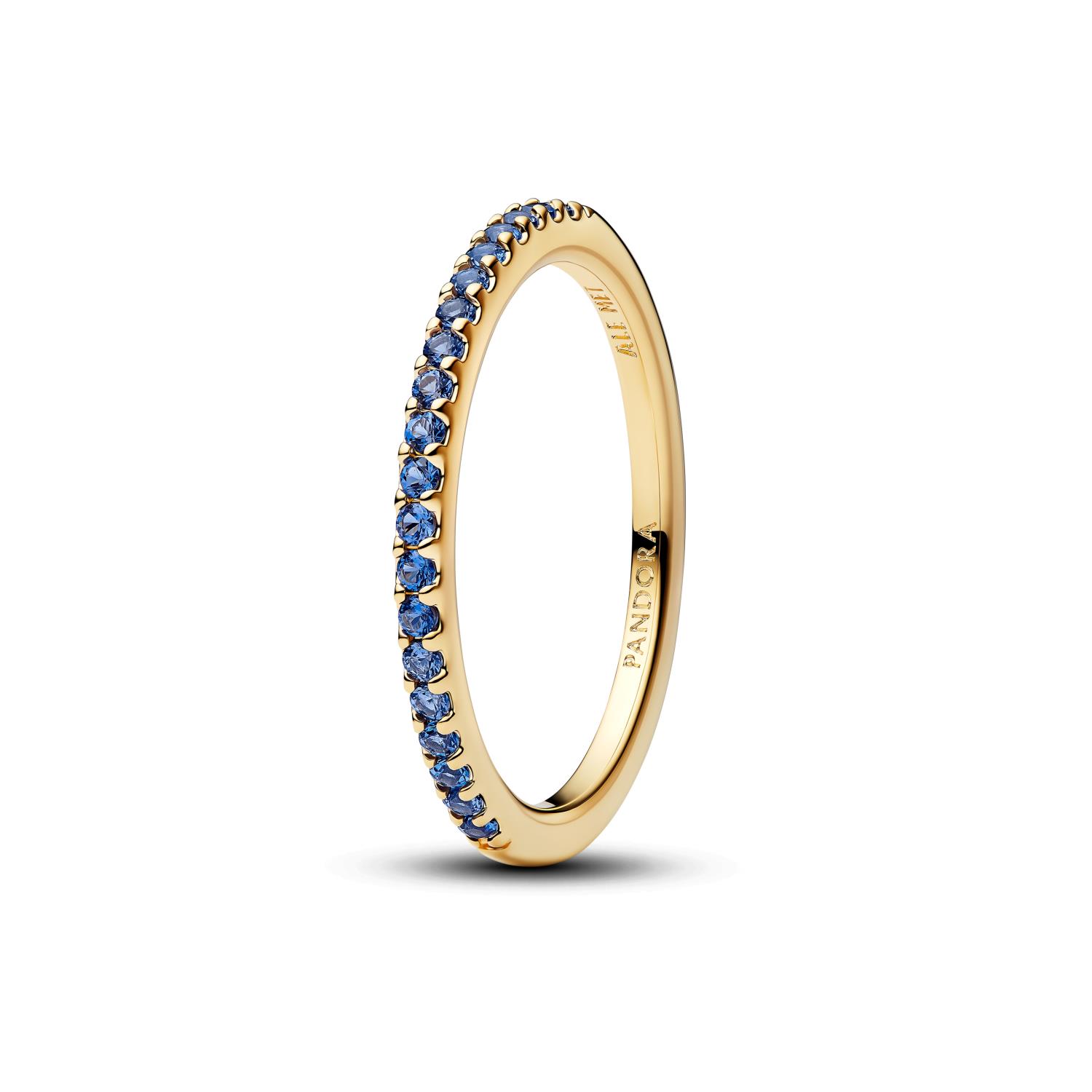 Pandora - Anello Pav&egrave; Fascia Sottile Blu Ref. 162999C02-54 - PANDORA