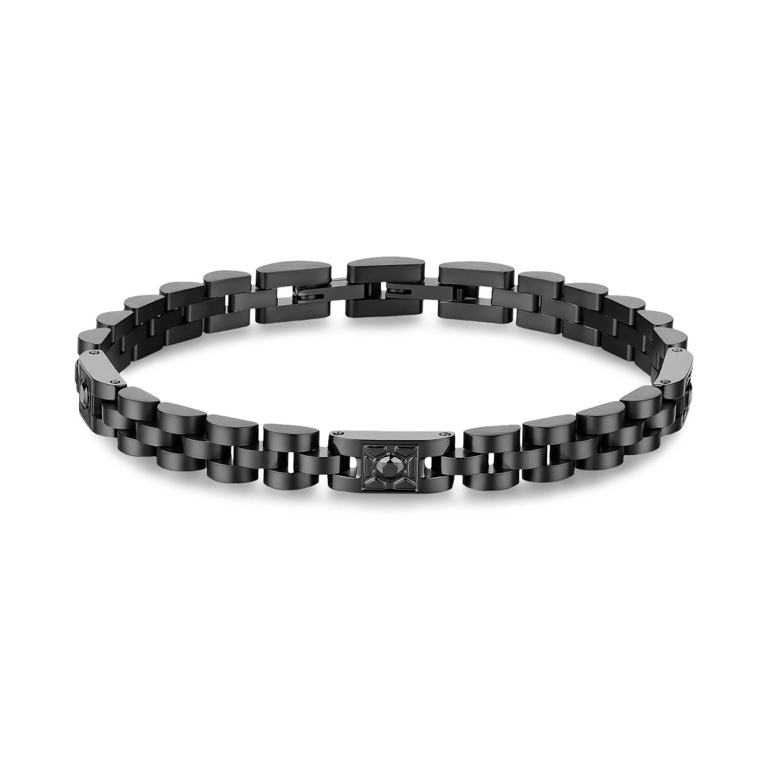 Brosway - Bracciale RIPTIDE in acciaio 316L, finitura pvd colore black, con zirconi neri Ref. BTD067 - BROSWAY