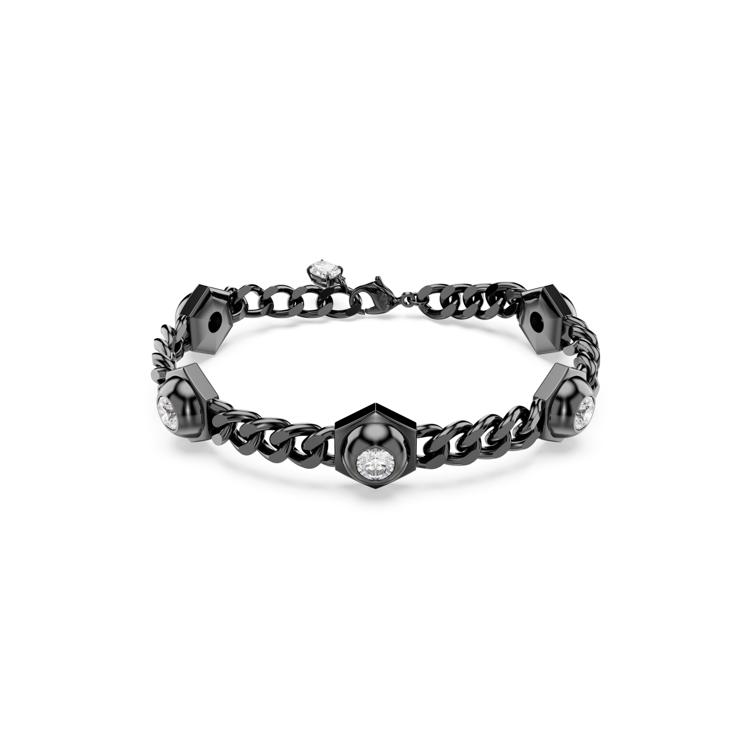 Swarovski - Braccialetto Numina, Taglio tondo, Bianco, Placcato rutenio Ref. 5692605 - SWAROVSKI