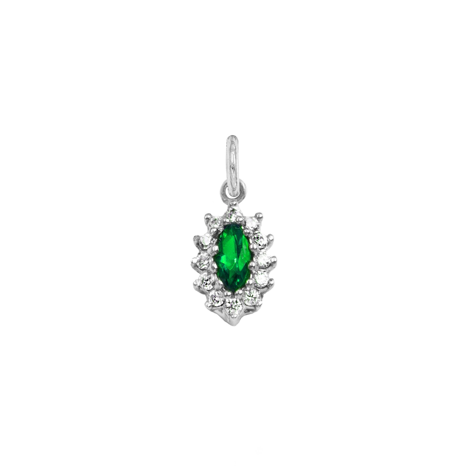Charm Smeraldo in Oro 9 Kt e Zirconi  Ref. A0304B9 - FACCO