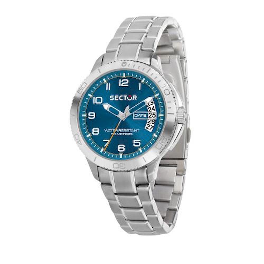 270 37MM 3H L.BLUE DIAL BR SS - SECTOR