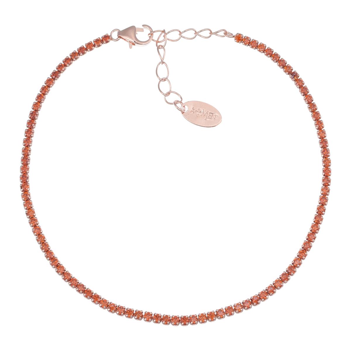 Bracciale Tennis Mania Ros&eacute; con Zirconi Arancioni - Amen Collection Ref. BT1RAR17 - AMEN