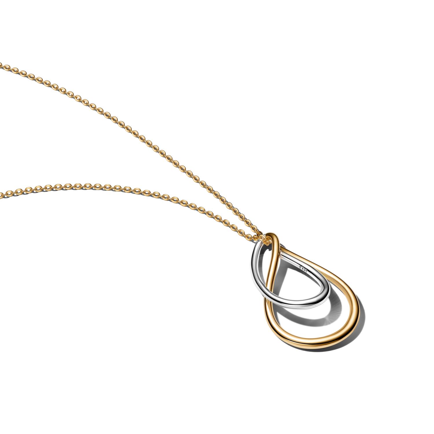 Pandora -  Collana Doppi Cerchi Linea Sinuosa Bicolore Ref. 364668C00-50 - PANDORA