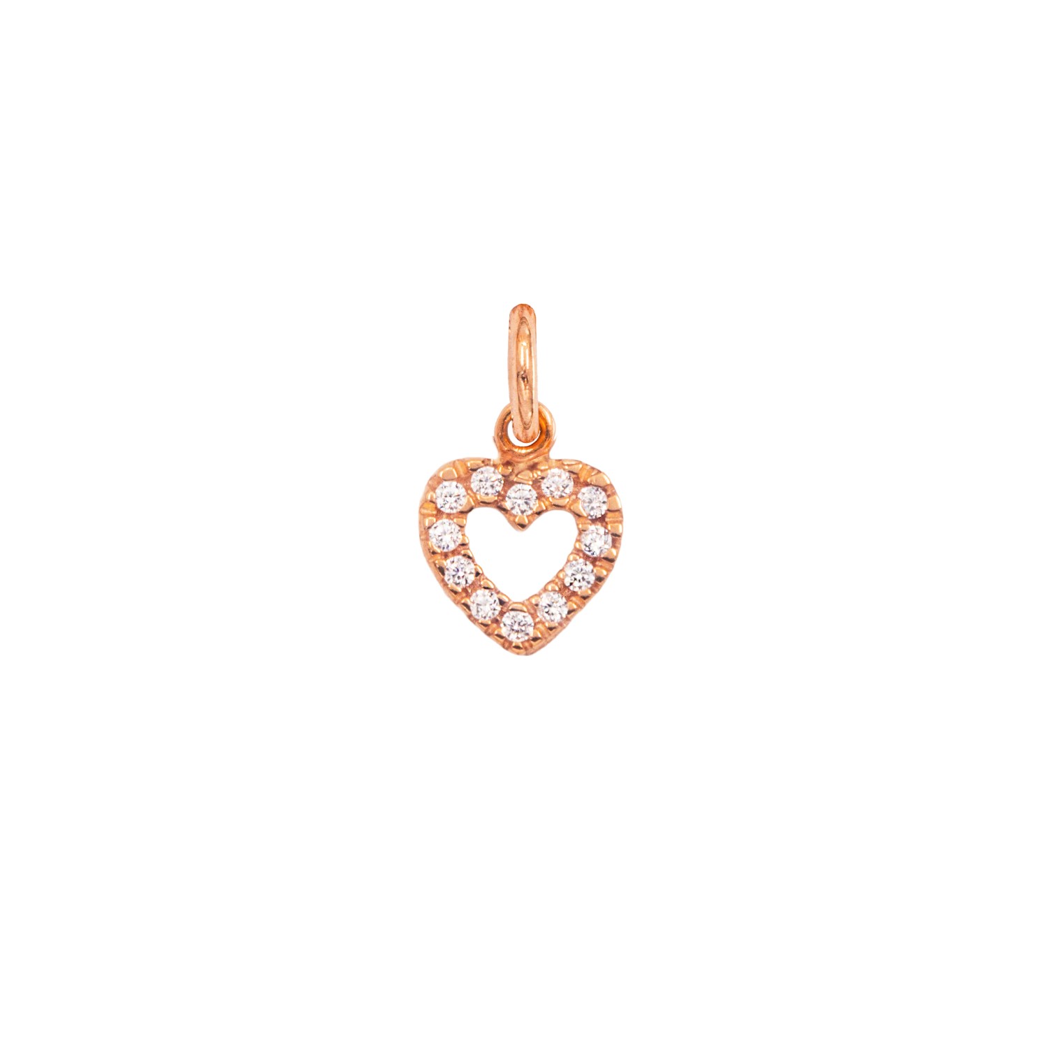 Charm Cuore in Oro 9 Kt e Zirconi  Ref. A0102R9 - FACCO