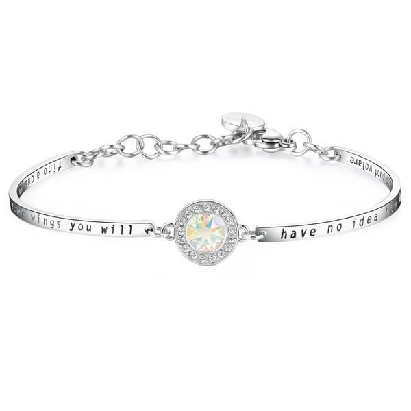 BRACCIALE BROSWAY - Bracciale CHAKRA in acciaio con centrale swarovski Ref. BHK155 - BROSWAY