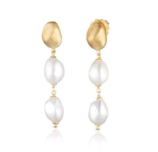 LE LUNE - Orecchini in AG925 dorato e perle - Ref. LGEA39.3 - LE LUNE