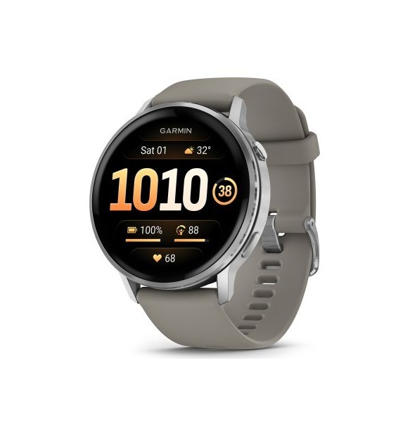 Garmin Venu&reg; 4 - 45 mm Silver con cinturino in silicone Silver Gray Ref. 010-03014-01 - GARMIN