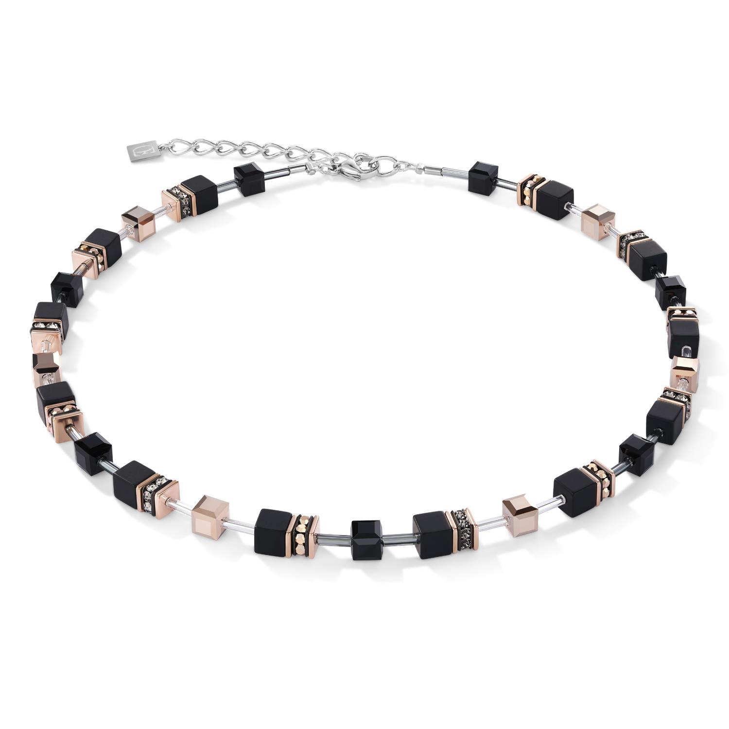 Coeur De Lion - Collana GeoCUBE&reg; onice nero-oro ros&eacute; Ref. 4018/10-1300 - CDL