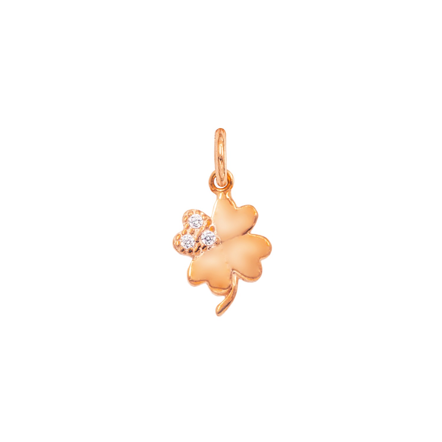 Charm Quadrifoglio in Oro 9 Kt e Zirconi  Ref. A0125R9 - FACCO