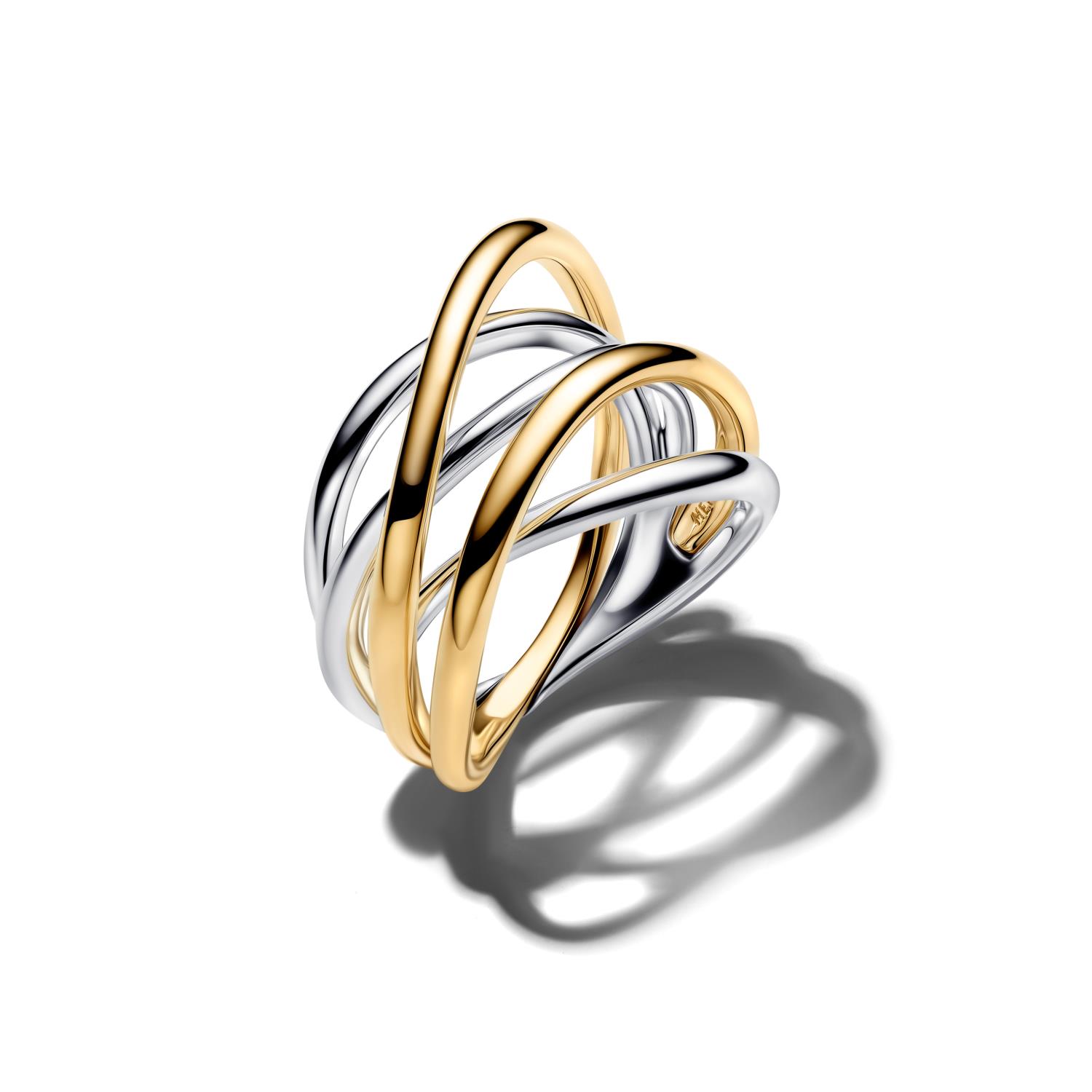 Pandora - Anello Linee Intrecciate Bicolore Ref. 164673C00-54 - PANDORA