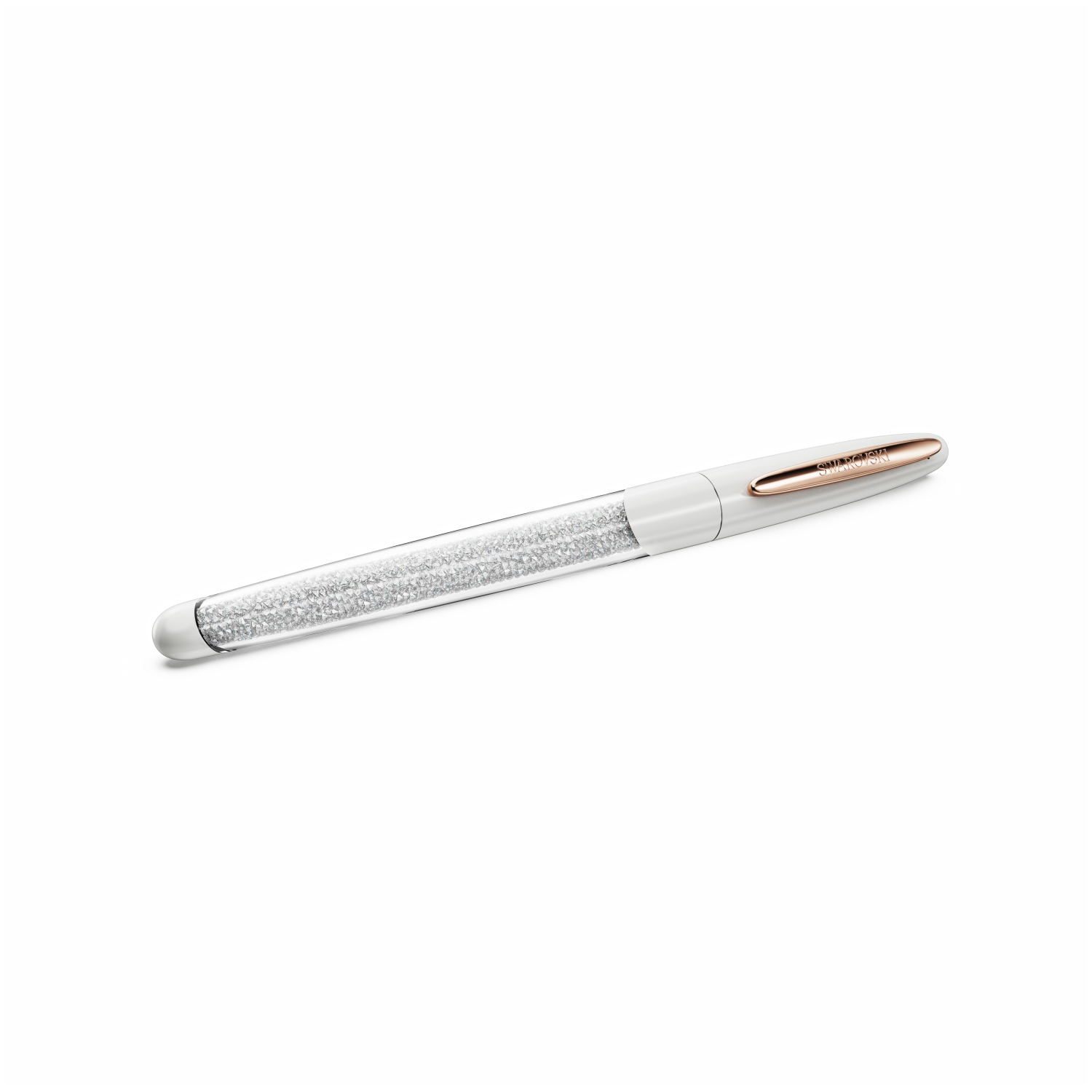 Swarovski - Penna Roller Crystalline, Bianca, Placcato color oro rosa Ref. 5728390 - SWAROVSKI