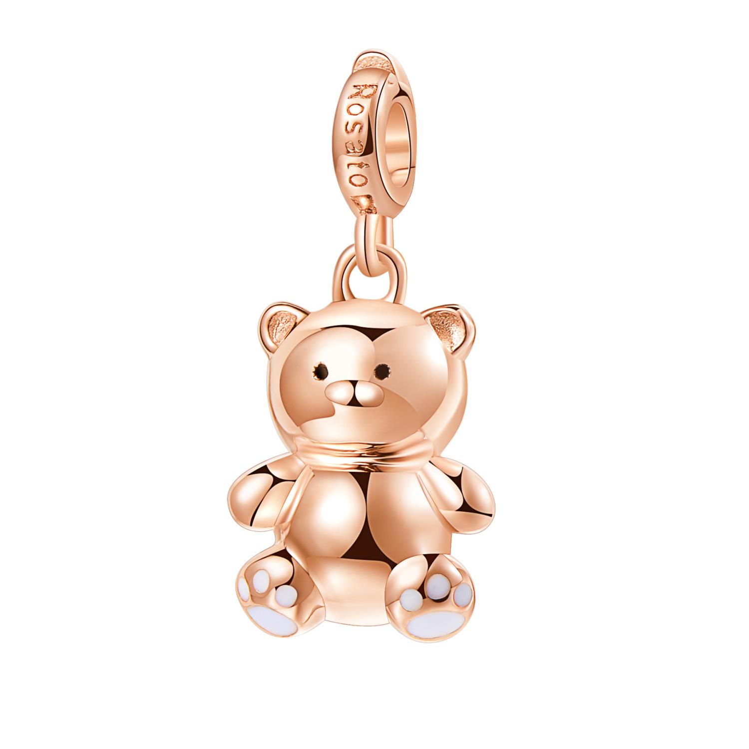 Rosato - Charm STORIE argento 925/1000 galvanica rosa orsacchiotto Ref. RZ027 - ROSATO