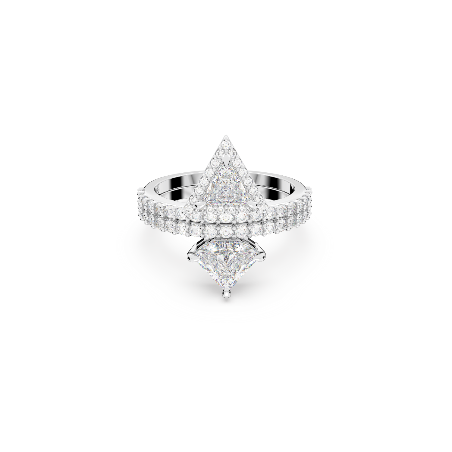 Swarovski - Anello Ortyx, Taglio misto, Bianco, Placcato rodio Ref. 5642987 - SWAROVSKI