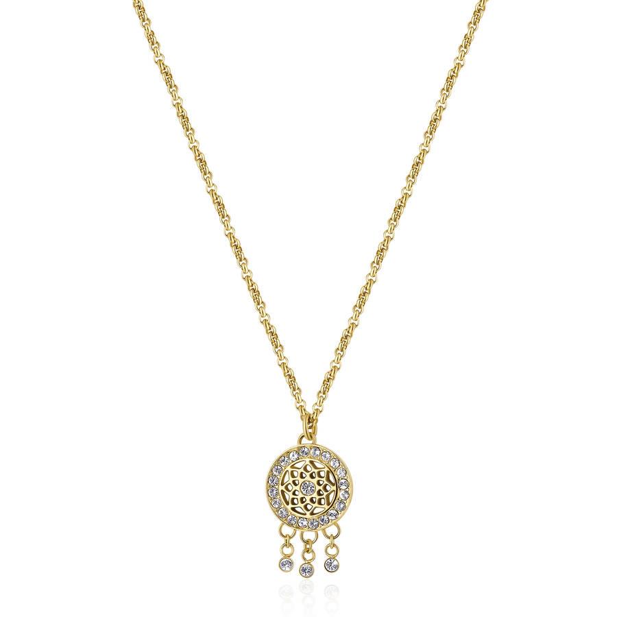 Brosway - Collana CHARKA in acciaio, pvd oro, acchiappa sogni con cristalli biachi Ref. BHKN096 - BROSWAY