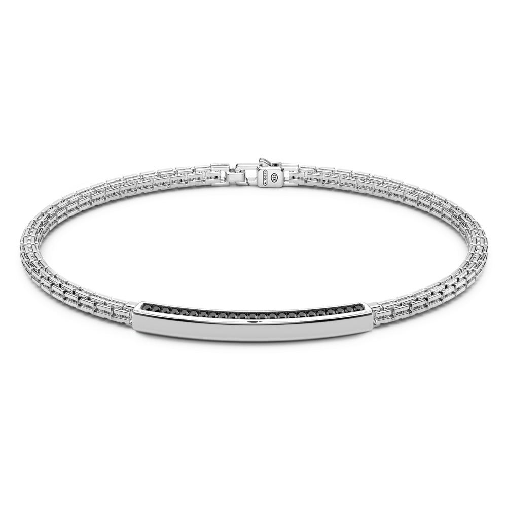 Bracciale Zancan da uomo in Argento 925 e Spinelli neri Ref. ESB154 - ZANCAN