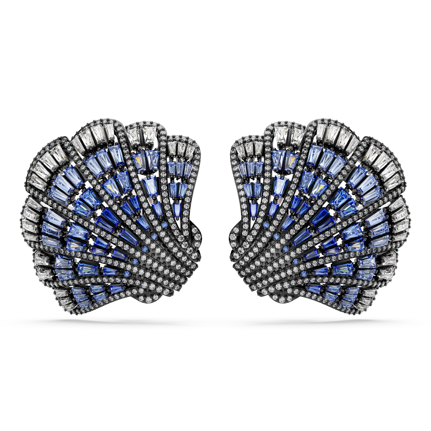 Swarovski - Orecchini a clip Idyllia, Conchiglia, Blu, Mix di finiture Ref. 5683033 - SWAROVSKI