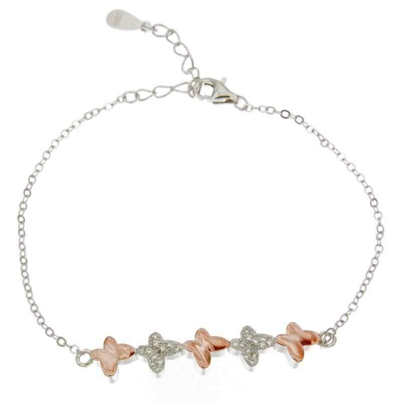 Bracciale Farfalle Bicolore in Argento 925 - BARTOCCINI 925