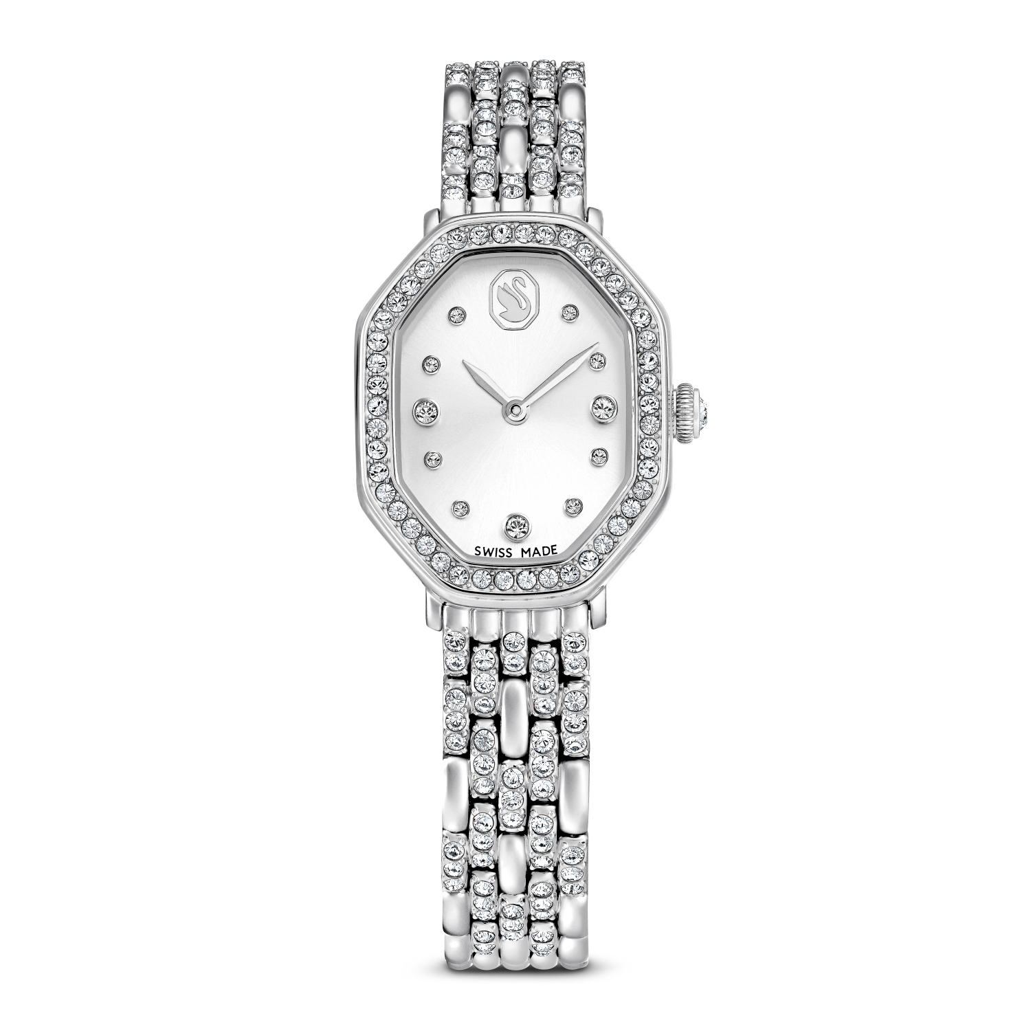 Swarovski - Orologio Dextera octagon, Fabbricato in Svizzera, Bracciale di metallo, Tono argentato, Acciaio inossidabile Ref. 5698690 - SWAROVSKI