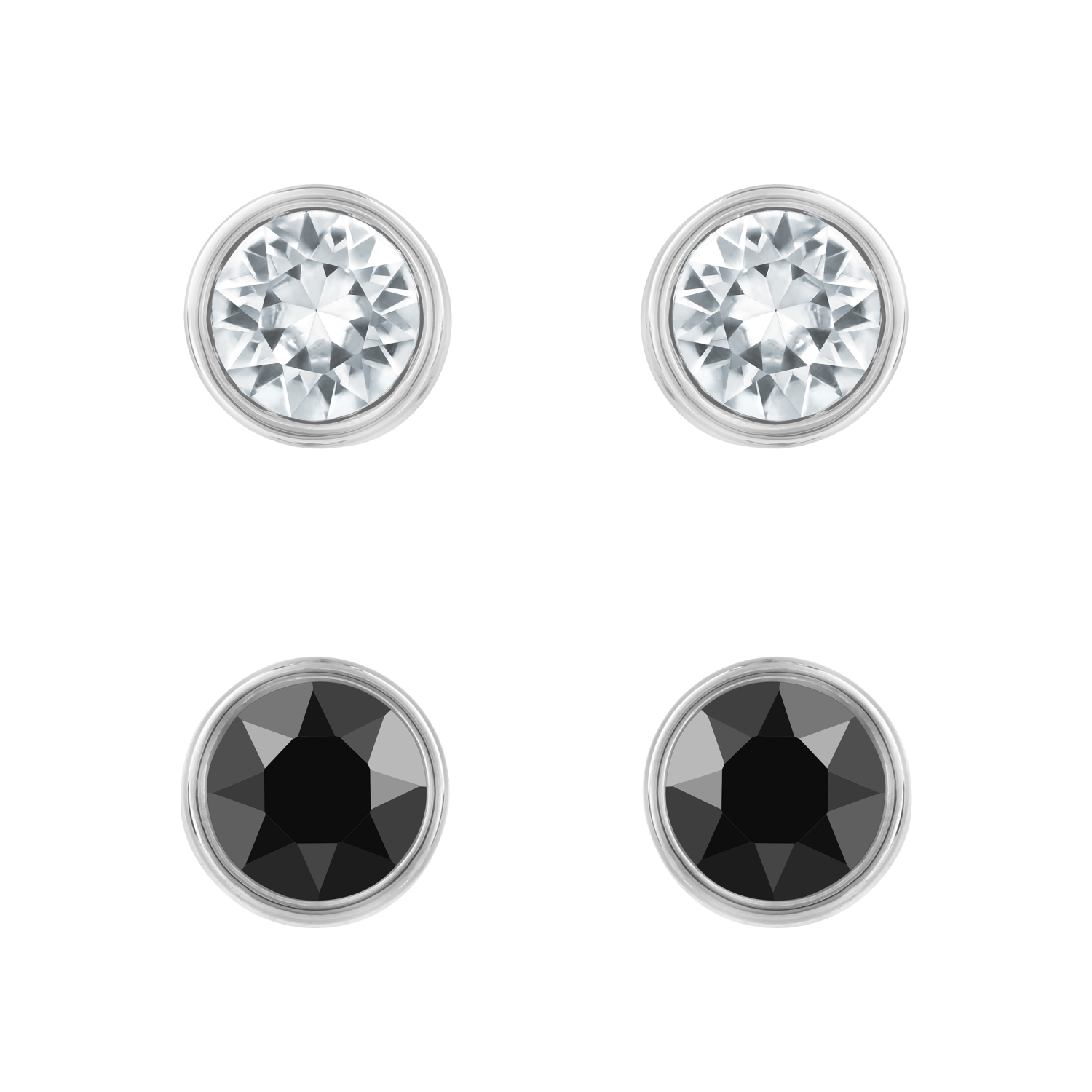 Swarovski - Set Orecchini a buco Harley, Nero, Placcato rutenio Ref. 5528506 - SWAROVSKI