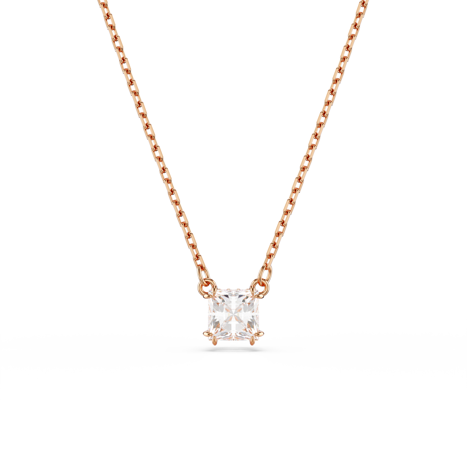 Swarovski - Pendente Stilla Attract, Taglio squadrato, Bianco, Placcato color oro rosa Ref. 5701904 - SWAROVSKI