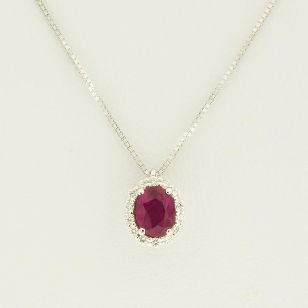 Girocollo Recarlo con Diamanti Bianchi e Rubino ct. 0,46 Modello P33CC251/RB-42 - RECARLO