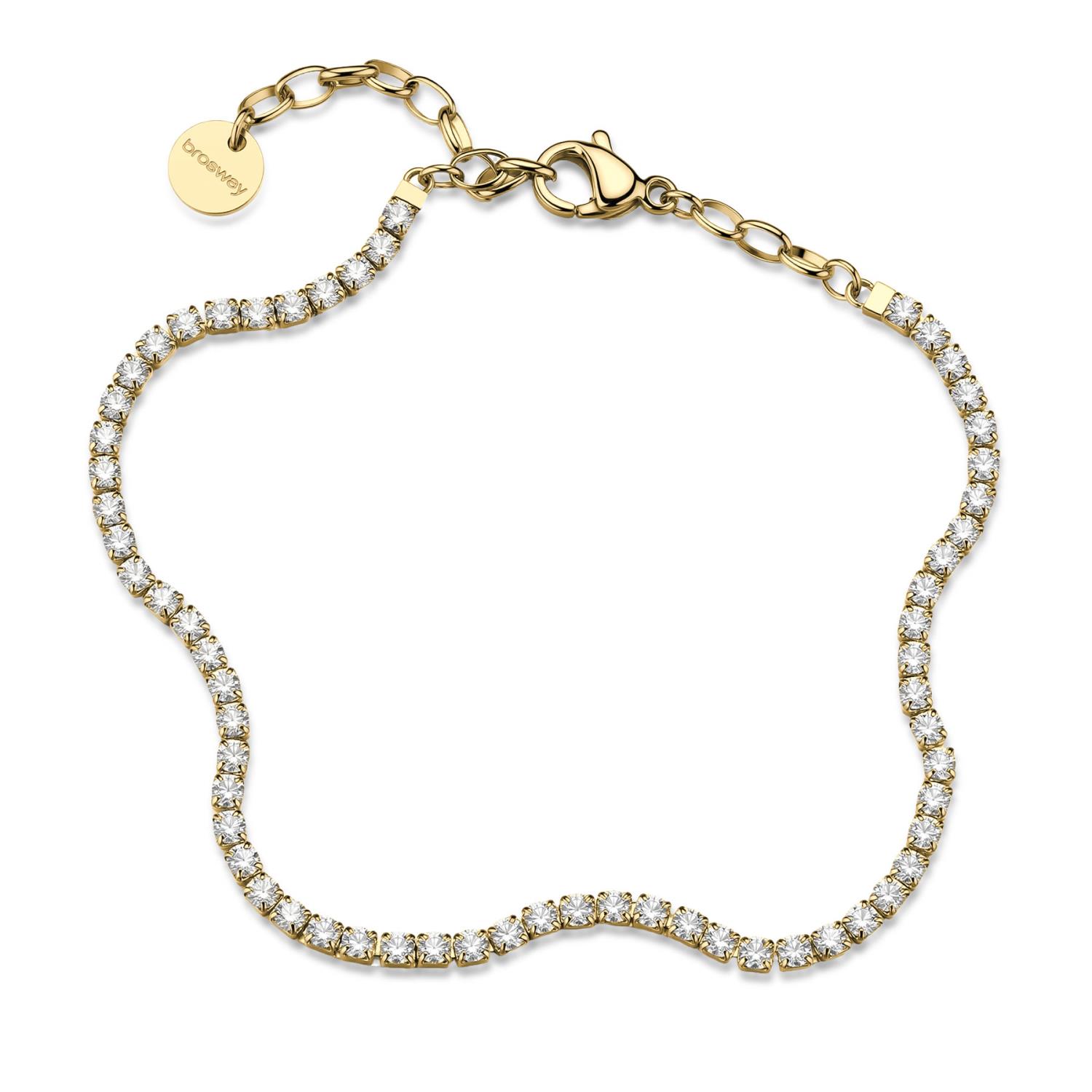 Brosway - Bracciale DESIDERI in acciaio 316L, finitura pvd colore oro, cubic zirconia white Ref. BEI110 - BROSWAY