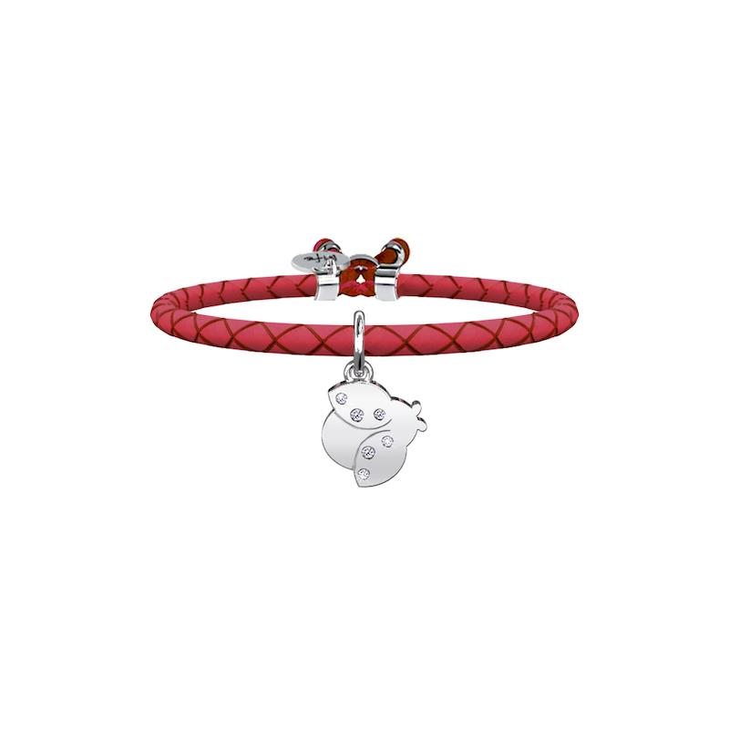 Gioielli Kidult - Bracciale pelle rossa e acciaio 316L Ref. 731456 - KIDULT
