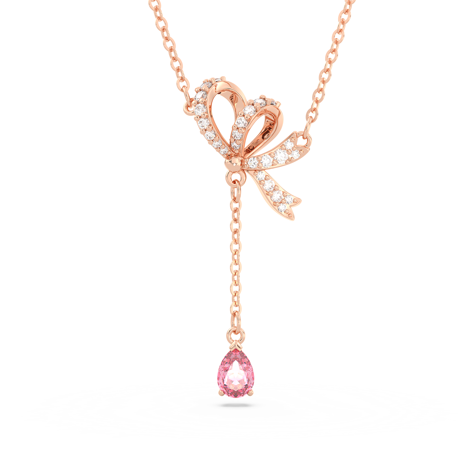 Swarovski - Pendente a Y Volta, Fiocco, Rosa, Placcato color oro rosa Ref. 5647569 - SWAROVSKI