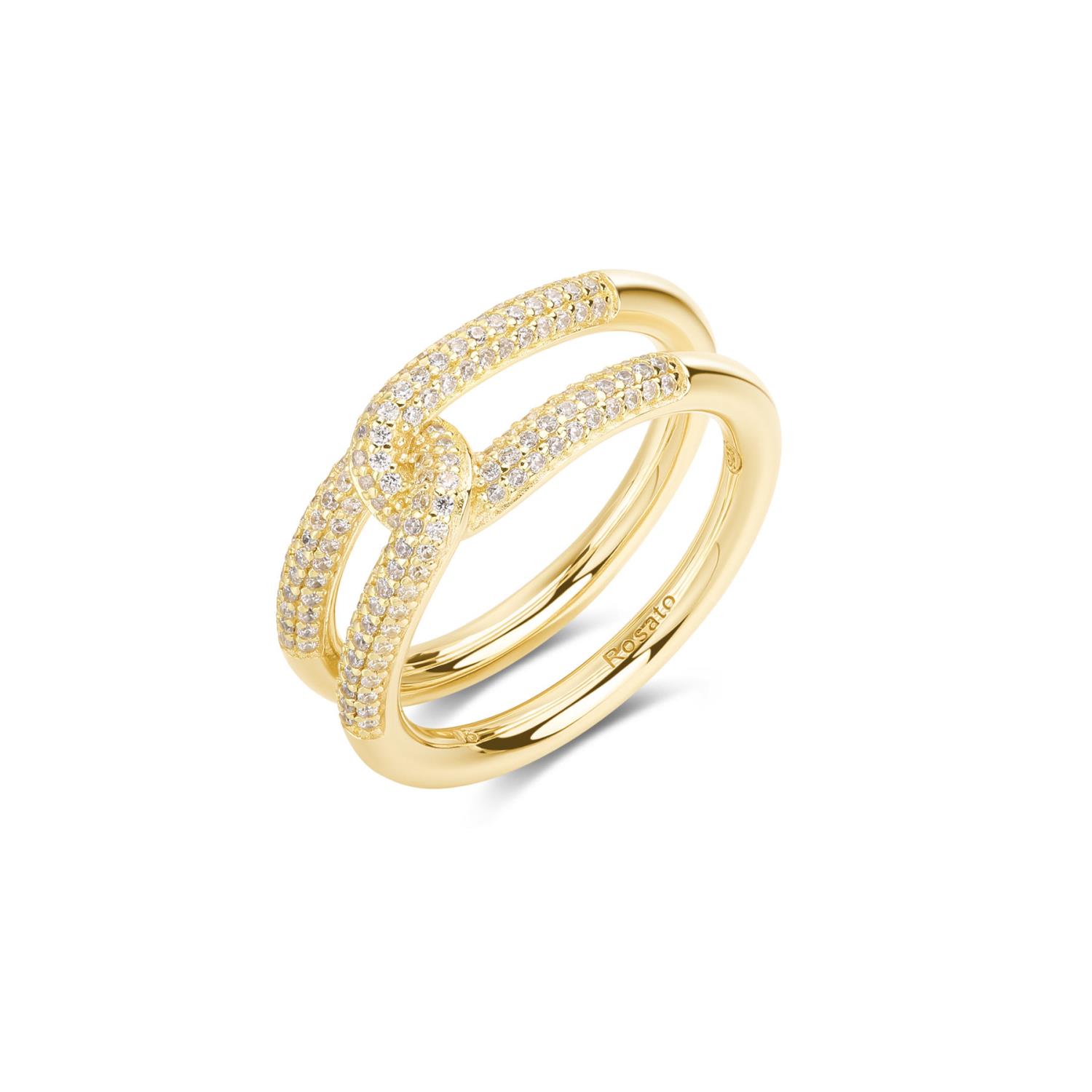 Rosato - Anello 14 BIANCA argento 925/1000 galvanica oro gi Ref. RZBI84B - ROSATO