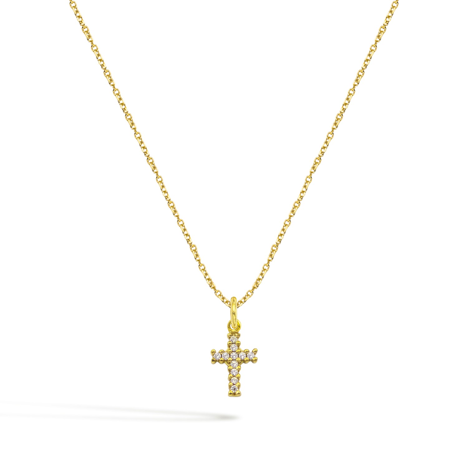 Collana Credo in Oro 9 Kt e Zirconi  Ref. C0147G9 - FACCO