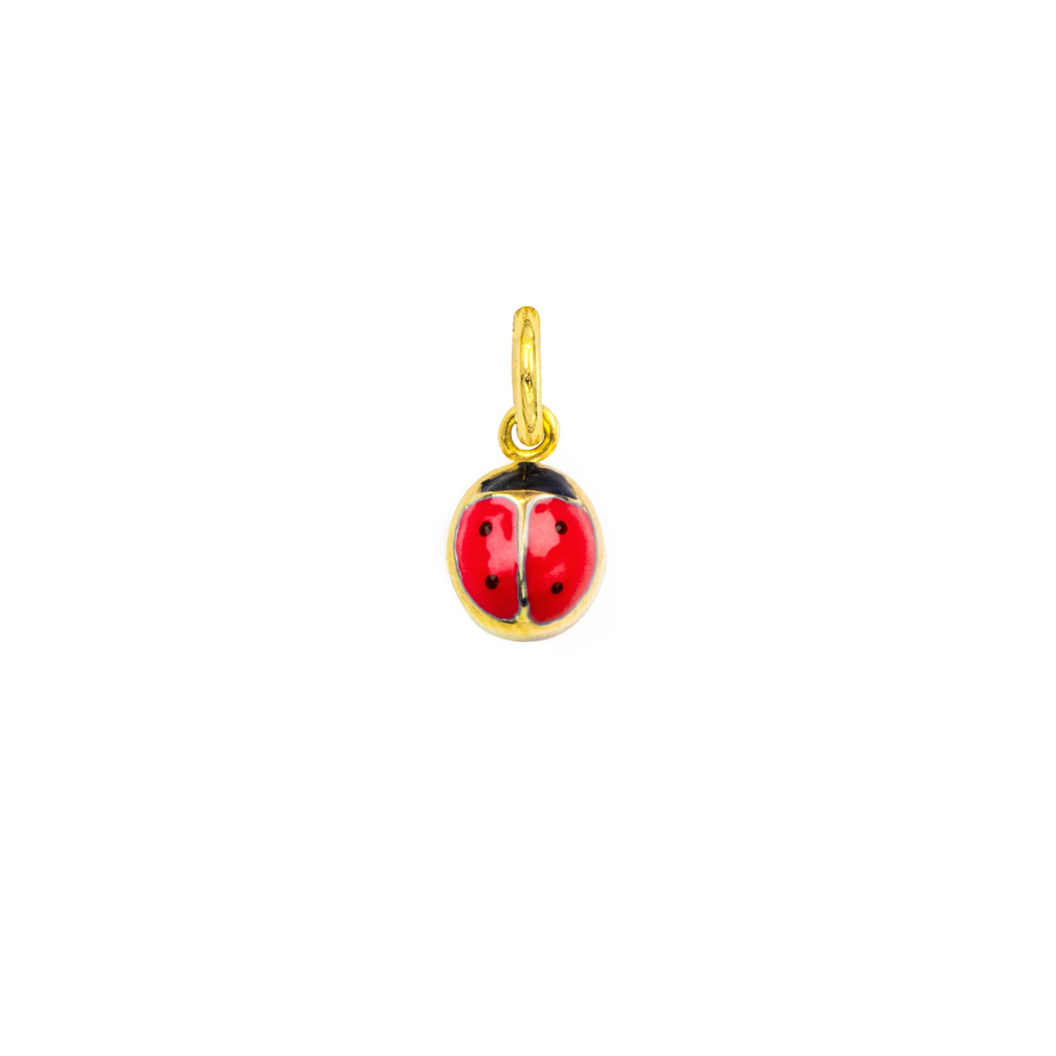 Charm Coccinella in Oro 9 Kt e Smalto Rosso  Ref. A0129G9 - FACCO