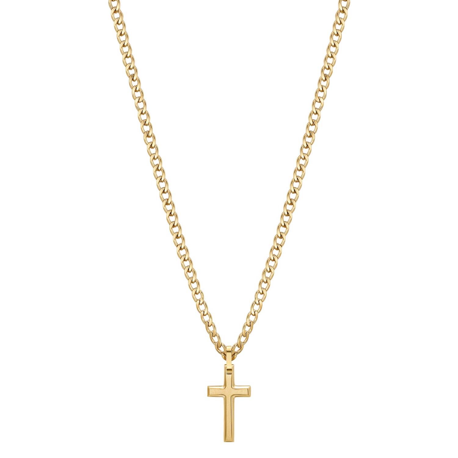 Brosway - Collana INK in acciaio, pvd oro, pendente croce. Ref. BIK30 - BROSWAY