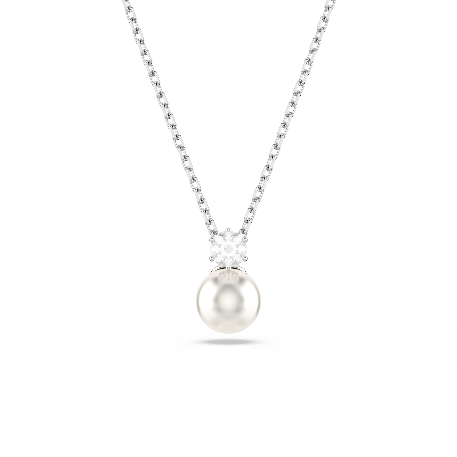Swarovski - Pendente Matrix, Crystal Pearl, Taglio Round, Bianco, Placcato rodio Ref. 5693897 - SWAROVSKI